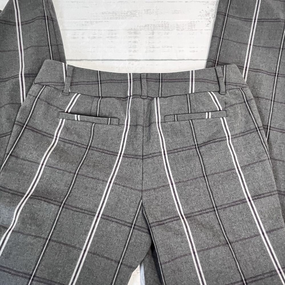 Ann Taylor Loft Pants size 4 Marisa Trouser Gray Purple Plaid Stretch Career - Picture 7 of 7